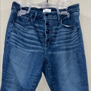 LOFT High Rise Blue Jeans with Vintage Wash